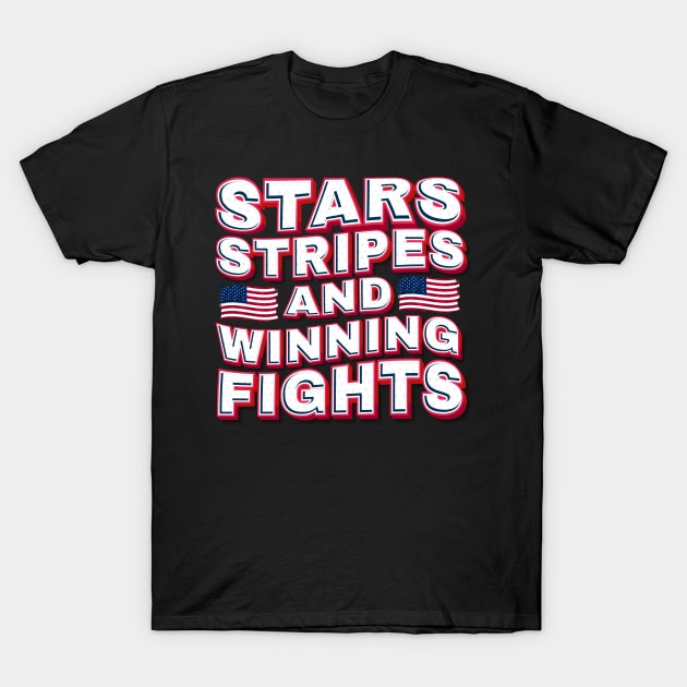 Stars Stripes and Winning Fights .aldz T-Shirt by Can Photo